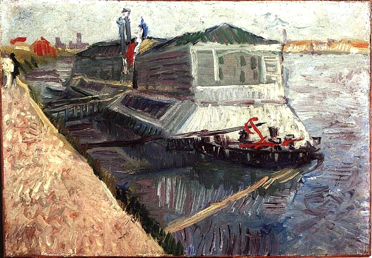 Картина Ван Гога Лодки на Сене в Аньер 1887
